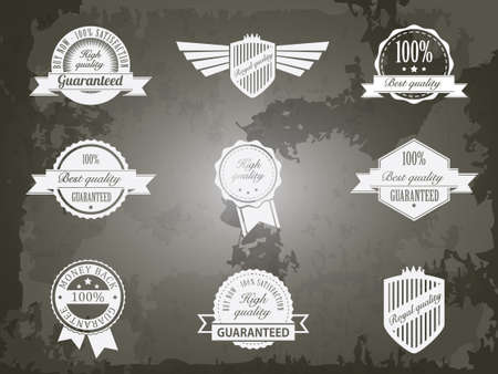 Retro vintage Premium Quality and Guarantee Labelsのイラスト素材