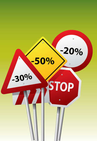 Discount on road signsのイラスト素材