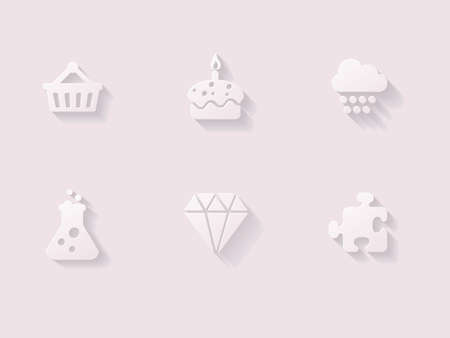 Floating Icons with Long Shadowのイラスト素材