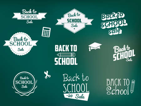 Back to School Retro Style Elementsのイラスト素材