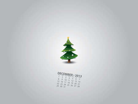 Minimal Christmas Tree calendarのイラスト素材