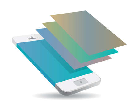 Mobile smart phone with blue touch screenのイラスト素材