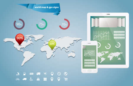 Vector set of infographic elementsのイラスト素材