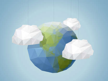 Origami Style World backgroundのイラスト素材