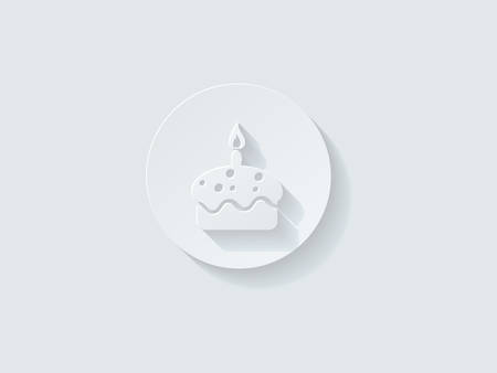 Floating Birthday Cake Icon with Long Shadowのイラスト素材