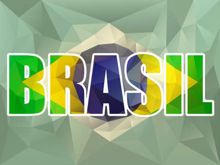 Brasil Letters with Brazilian Flagのイラスト素材
