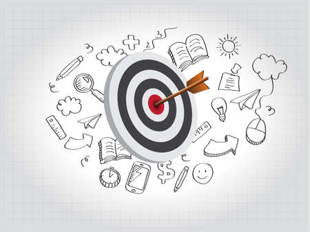 Target Illustration with doodleのイラスト素材