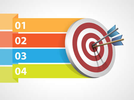 Target with arrows with graphic informations - Vector illustrationのイラスト素材