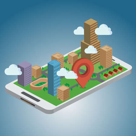 Smart Phone Navigation - GPS conceptのイラスト素材