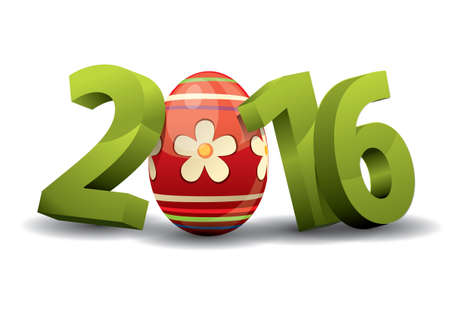 2016 Easter - 3d Text with Easter Eggのイラスト素材