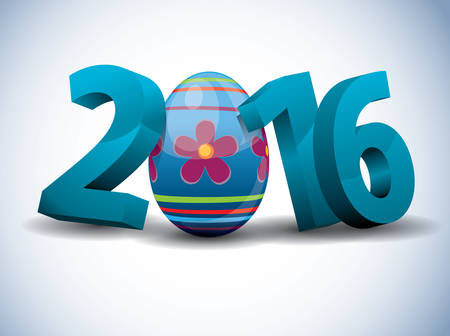 2016 Easter - 3d Text with Easter Eggのイラスト素材