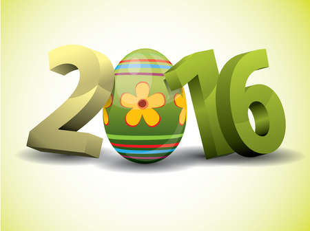 2016 Easter - 3d Text with Easter Eggのイラスト素材