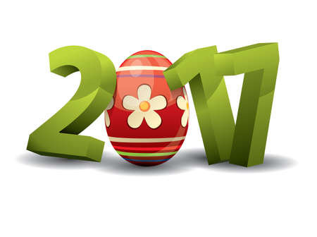 Easter - 3d Text with Easter Eggのイラスト素材