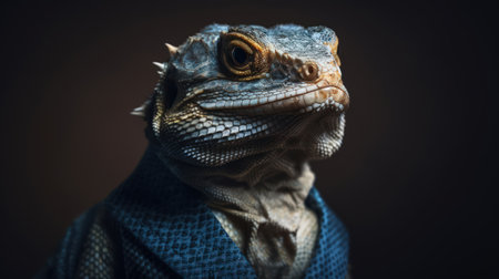 A mysterious and powerful dragon is seen wearing a sharp tailored suit. The dragon appears to be ready for a night on the town, or perhaps to attend an important business meeting. With a commanding presence and a look of determination, the dragon is sure to make an impression wherever it goes.の素材