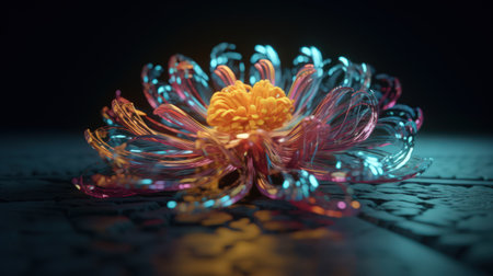 Creative colorful design of a zinnia. Zinnias are a beautiful, easy to grow annual flower, with many colorful varieties. They have daisy-like blooms that attract bees and butterflies, making them excellent for gardeners looking to add color and life to their outdoor spaces.の素材