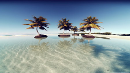 Escape to paradise with this dreamy tropical beach photography. The crystal-clear waters and soft sand will transport you to a world of relaxation and tranquility.の素材