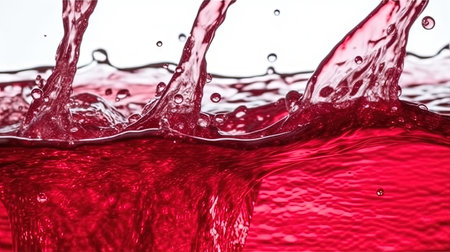 This image features a collection of vibrant, colored water splashes frozen in time. The droplets are suspended in mid-air, creating a stunning and dynamic visual effect.の素材