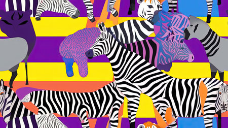 This digital image features a vibrant and intricate fabric pattern design, full of bold colors and intricate details. The design is perfect for adding a pop of color and texture to any project, from fashion to interior design.の素材