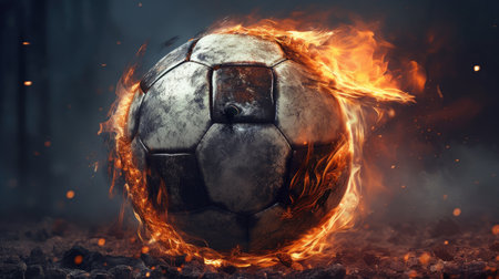 A dynamic and vibrant HD wallpaper that captures the excitement and passion of the soccer field. The image is designed in the style of vivid energy explosions that evoke a sense of movement, power, and intensity. It is the perfect addition to any soccer fan's collection and will inspire you to achieve greatness both on and off the field.の素材