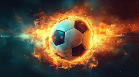 A dynamic and vibrant HD wallpaper that captures the excitement and passion of the soccer field. The image is designed in the style of vivid energy explosions that evoke a sense of movement, power, and intensity. It is the perfect addition to any soccer fan's collection and will inspire you to achieve greatness both on and off the field.の素材