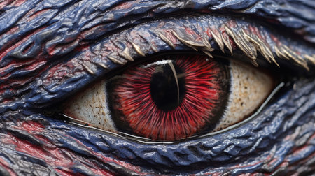 This intricately textured chalk art of a dragon's eye in high-contrast shading is truly eye-catching. Get lost in the details as you gaze into the close-up of the dragon's eye.の素材