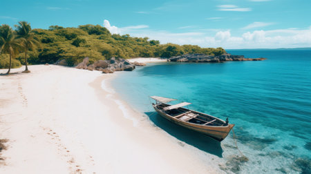 Escape to a paradise of crystal clear waters and white sandy beaches with our digital image. The nature-inspired motifs and colorful animation stills will transport you to a world of adventure and relaxation. The rough clusters and sfumato techniques add depth and texture to the image.の素材
