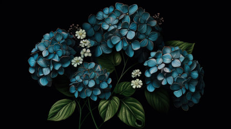 A beautiful hand-drawn ornamental flower design on a black background. The intricate details and delicate lines of the drawing create a stunning visual effect that is both elegant and modern.の素材