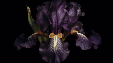 A beautiful hand-drawn ornamental flower design on a black background. The intricate details and delicate lines of the drawing create a stunning visual effect that is both elegant and modern.の素材
