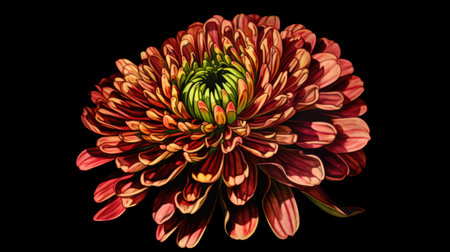 A beautiful hand-drawn ornamental flower design on a black background. The intricate details and delicate lines of the drawing create a stunning visual effect that is both elegant and modern.の素材