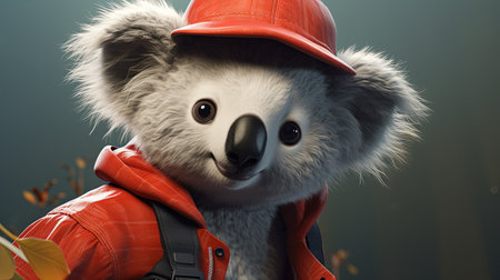 This adorable digital image features a cute koala surrounded by beautiful flowers, all styled in a photorealistic painting technique. Perfect for anyone who loves cute and cuddly animals!の素材