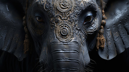 This stunning digital image features a breathtaking gray scale mandala of an elephant, surrounded by a circle on a white background. Inspired by artgerm, the dark painting style gives it a motion blur panorama effect. The graffiti-inspired animals and translucent immersion make this image one of a kind. The master of the spray paint has outdone himself with this mandala themed work of art.の素材