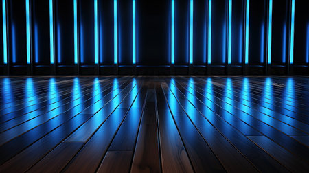 A simplistic and modern digital image with glowing neon blue and cyan lines on a white backdrop. Perfect as a wallpaper or backdrop for any project that requires a modern touch.の素材