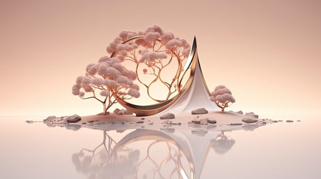 Discover the beauty of nature in a modern and artistic way with this stunning geometric landscape. The half low poly design adds a unique twist to the natural scenery, creating a mesmerizing blend of modern and organic. Perfect for anyone who loves bold, contemporary design and the great outdoors.の素材