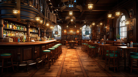 Celebrate the lively atmosphere of a beer barrel brewery nestled in the heart of Ireland. Immerse yourself in the playful and festive ambiance, with high-angle views and rustic tavern scenes. Experience the unique blend of cottagepunk and salvagepunk vibes in this unforgettable experience.の素材