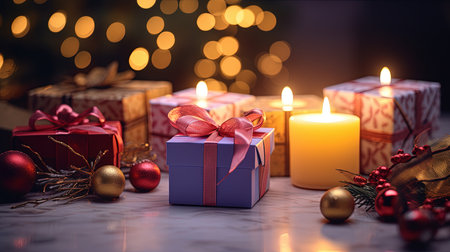 Experience the joy of the holiday season with this beautifully packaged set of Christmas gifts. The vivid Christmas colors and contemplative holiday mood will transport you to a world of festive delight.の素材