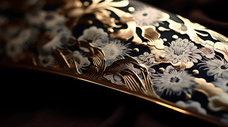 Unleash the spirit of the samurai with this mesmerizing close-up of a shimmering sword blade. Crafted by the legendary Masamune, its intricate designs and cinematic allure are a testament to the artistry and power of the ancient samurai warriors.の素材