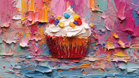 Treat your home to a breathtakingly beautiful view of mountainous splendor This vivid paletteknife artwork will add a touch of grandeur to any spaceの素材