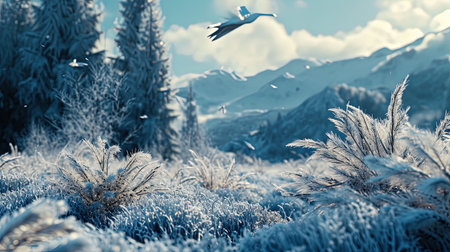 Experience the mesmerizing beauty of a winter wonderland with organic natureinspired forms in this stunning digital image Let yourself be transported into a magical world of unreal engine 5 rendered in cinema4d Immerse yourself in the Norwegian nature with this experimental video artの素材