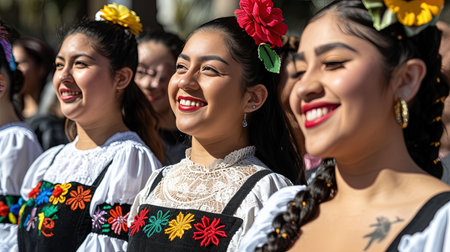 A celebration of global diversity through traditional clothing food cultural festivities and unity Join the chaos of this vibrant street festivalの素材