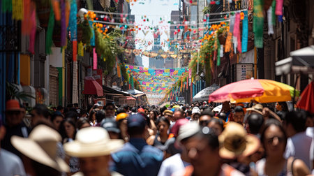 A celebration of global diversity through traditional clothing food cultural festivities and unity Join the chaos of this vibrant street festivalの素材