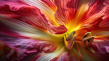 Capturing the bold colors and subtle textures of a vibrant oversized flower Inspiring beauty and natural formsの素材