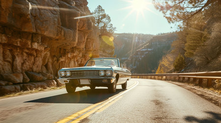 Experience the thrill of a road trip as you embark on a journey of freedom and adventure Let the open road lead you to breathtaking landscapes and unforgettable experiences Feel the wind in your hair as you explore the beauty of nature Get ready for an unforgettable rideの素材