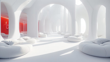Experience the cutting edge of interior design with this ultramodern and futuristic living space Featuring innovative furniture designs smart home technology and a sleek minimalist aesthetic this space exudes advanced comfort and styleの素材