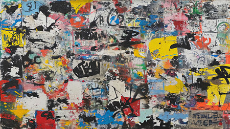 A vibrant and creative urban landscape featuring colorful and expressive graffiti art Capturing the energy and diversity of street culture Inspiring and captivatingの素材