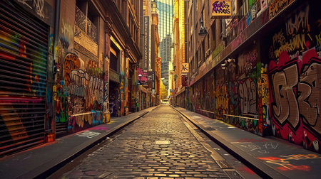 A vibrant and creative urban landscape featuring colorful and expressive graffiti art Capturing the energy and diversity of street culture Inspiring and captivatingの素材