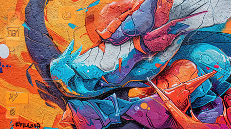 A vibrant and creative urban landscape featuring colorful and expressive graffiti art Capturing the energy and diversity of street culture Inspiring and captivatingの素材