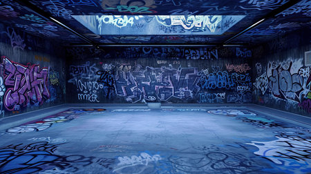 A vibrant and creative urban landscape featuring colorful and expressive graffiti art Capturing the energy and diversity of street culture Inspiring and captivatingの素材