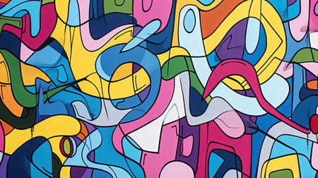 A vibrant and creative urban landscape featuring colorful and expressive graffiti art Capturing the energy and diversity of street culture Inspiring and captivatingの素材