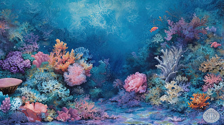 Experience the breathtaking beauty of an underwater world as divers and snorkelers discover vibrant coral reefs teeming with marine life Immerse yourself in the wonder and serenity of the marine ecosystemの素材