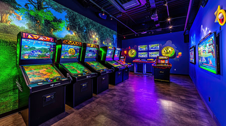 Step into the future of entertainment with a stateoftheart VR room Immerse yourself in a world of virtual reality interactive screens and cuttingedge gaming Neon accents add a playful touch to this modern setupの素材